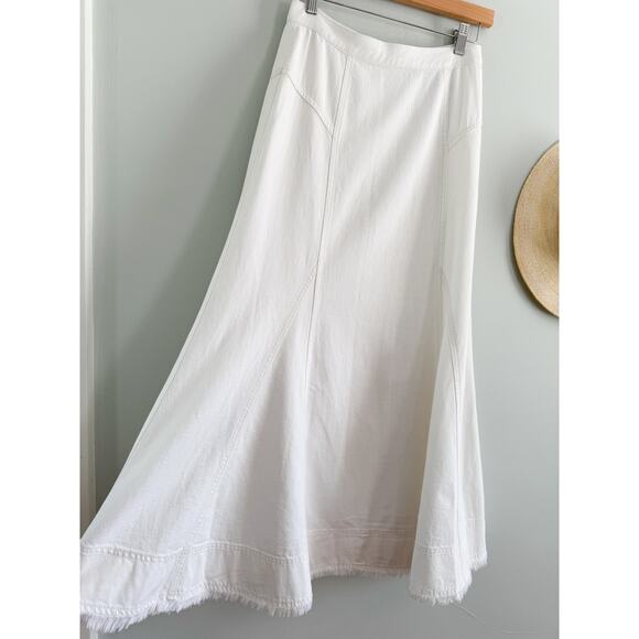 Madewell | NWT Fluted Midi Skirt in Tile White | Sz 26 - Picture 3 of 10